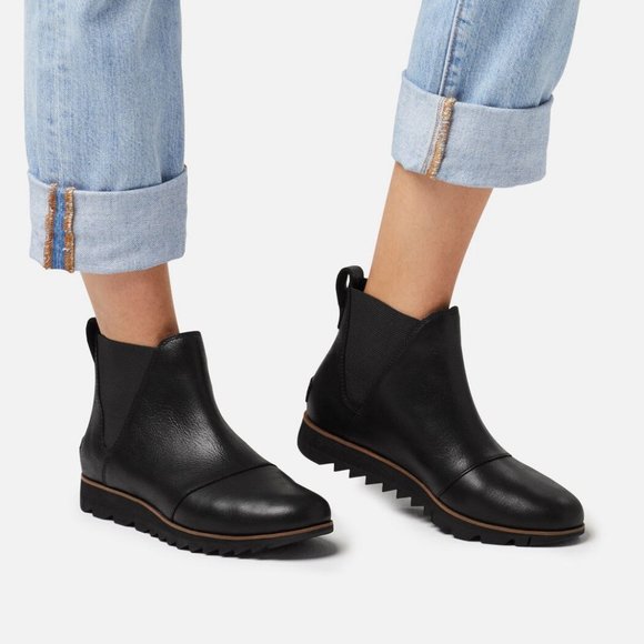 Sorel Shoes - NEW SOREL Harlow Chelsea Black Leather Boots